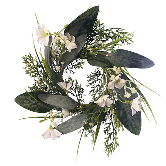 Mini White Baby's Breath & Eucalyptus Wreath by Ashland®